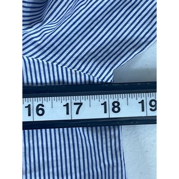 LOFT Embroidered Off Shoulder Blue Stripe Dress XS Boho Summer Casual - Picture 12 of 13